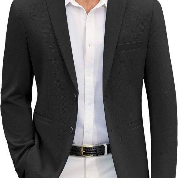 Men's Slim Fit Casual Blazer - Elegant Black Sport Coat for All Occasions